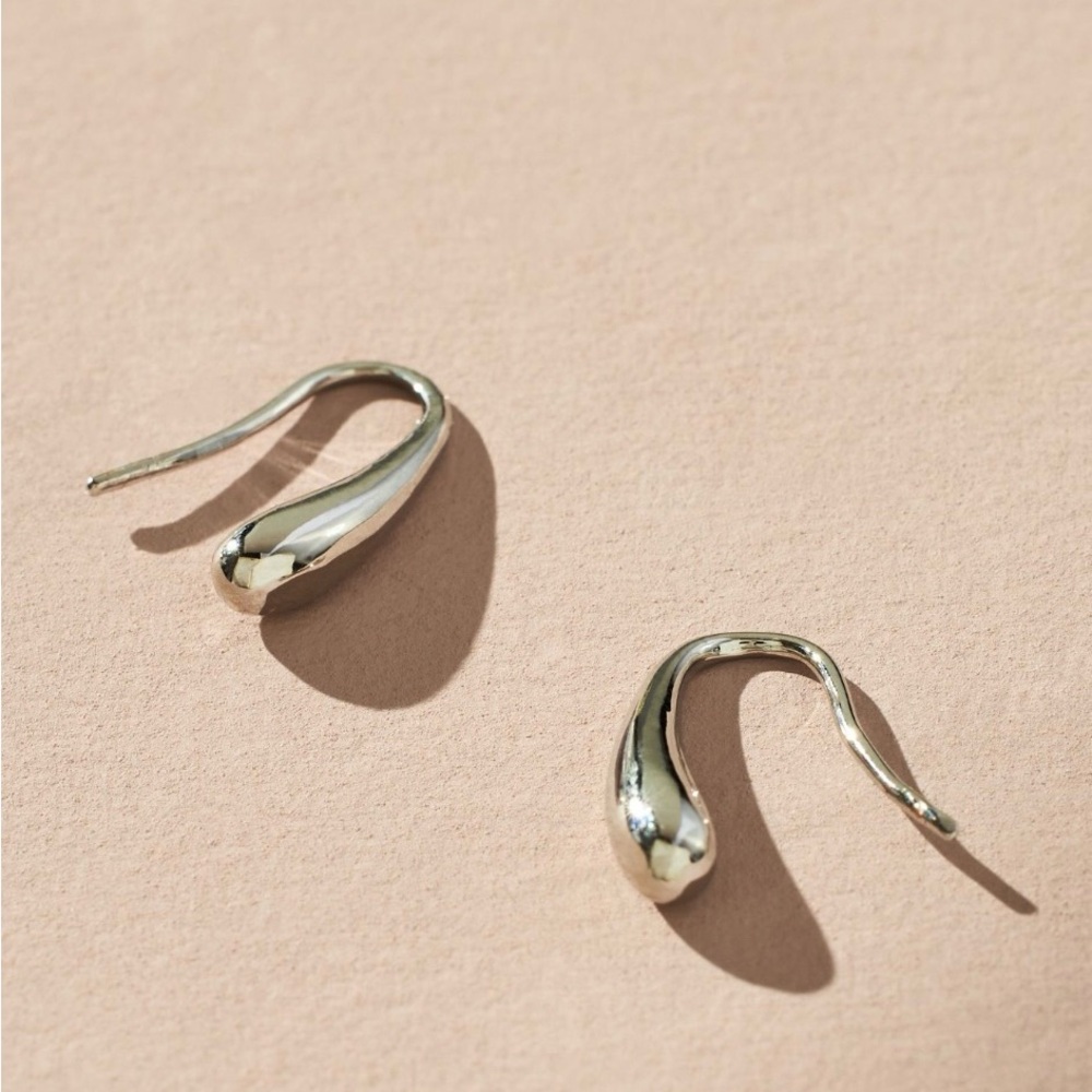 Anthropologie Petra Silver Drop Threader Earrings